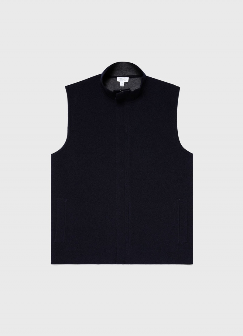 Navy Sunspel Double Faced Vest | 25714-UGIA | USA