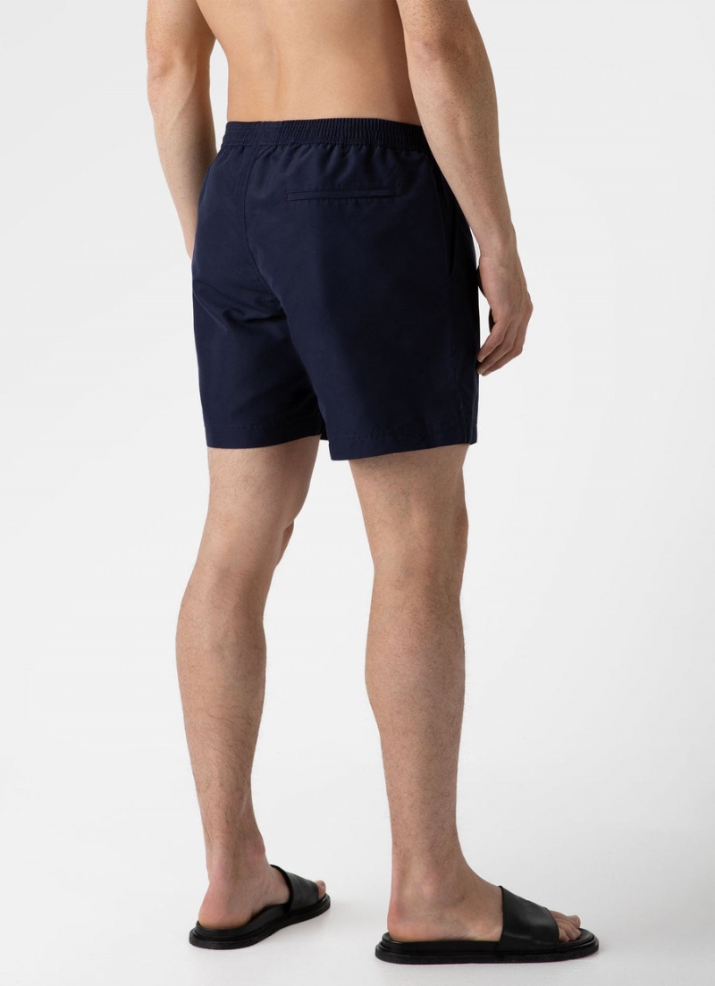 Navy Sunspel Drawstring Swim Shorts | 35618-XOKB | USA