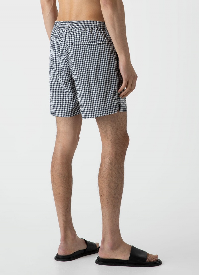 Navy Sunspel Drawstring Swim Shorts | 51284-KUTX | USA