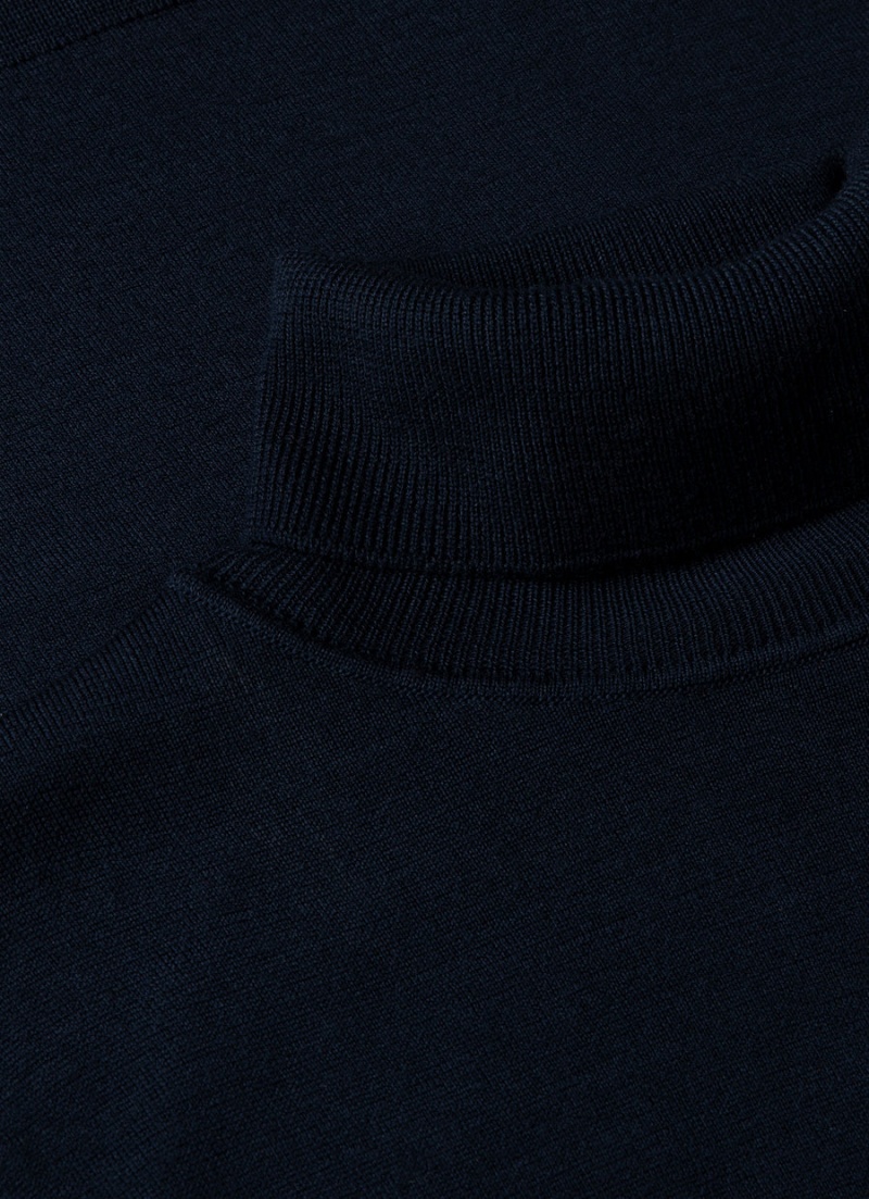 Navy Sunspel Extra‑Fine Merino Roll Neck | 04792-LQGX | USA