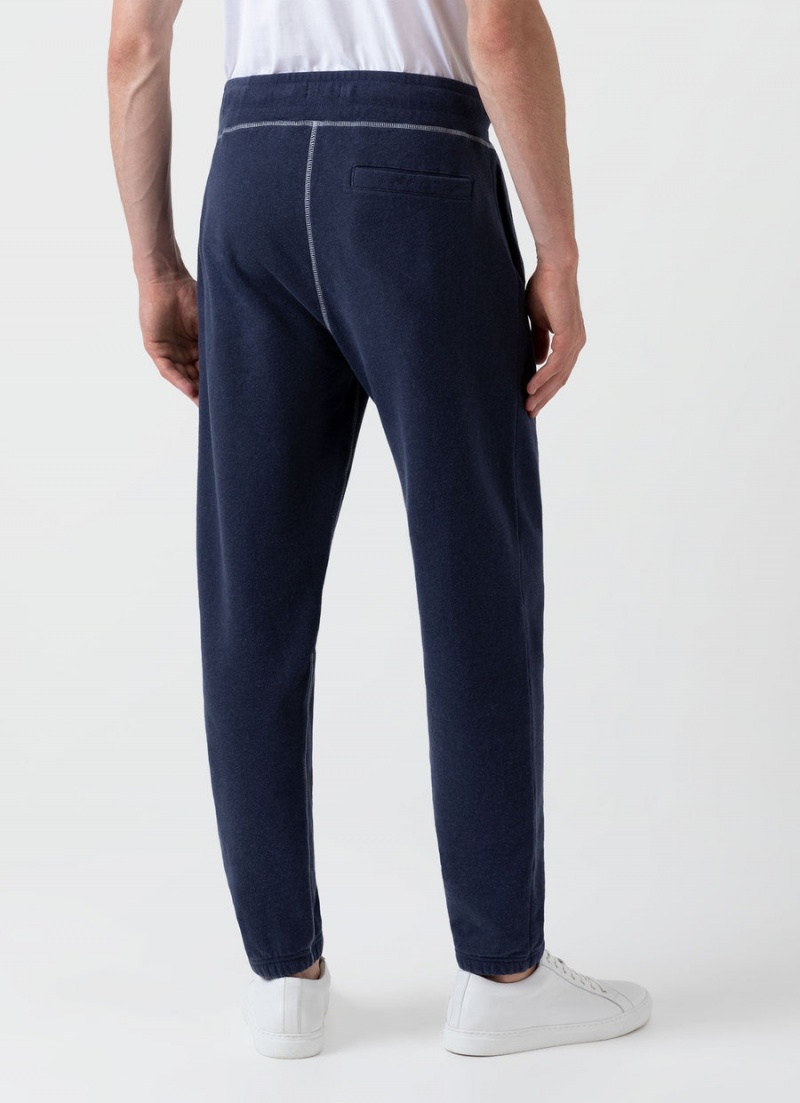 Navy Sunspel Fleeceback Sweatpants | 19087-KLWG | USA