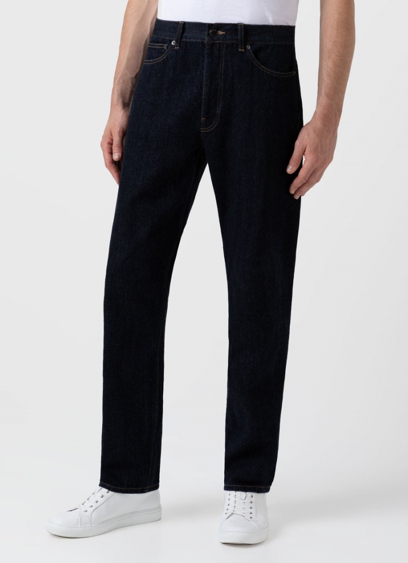 Navy Sunspel Japanese Selvedge Denim Jean | 02865-XROL | USA