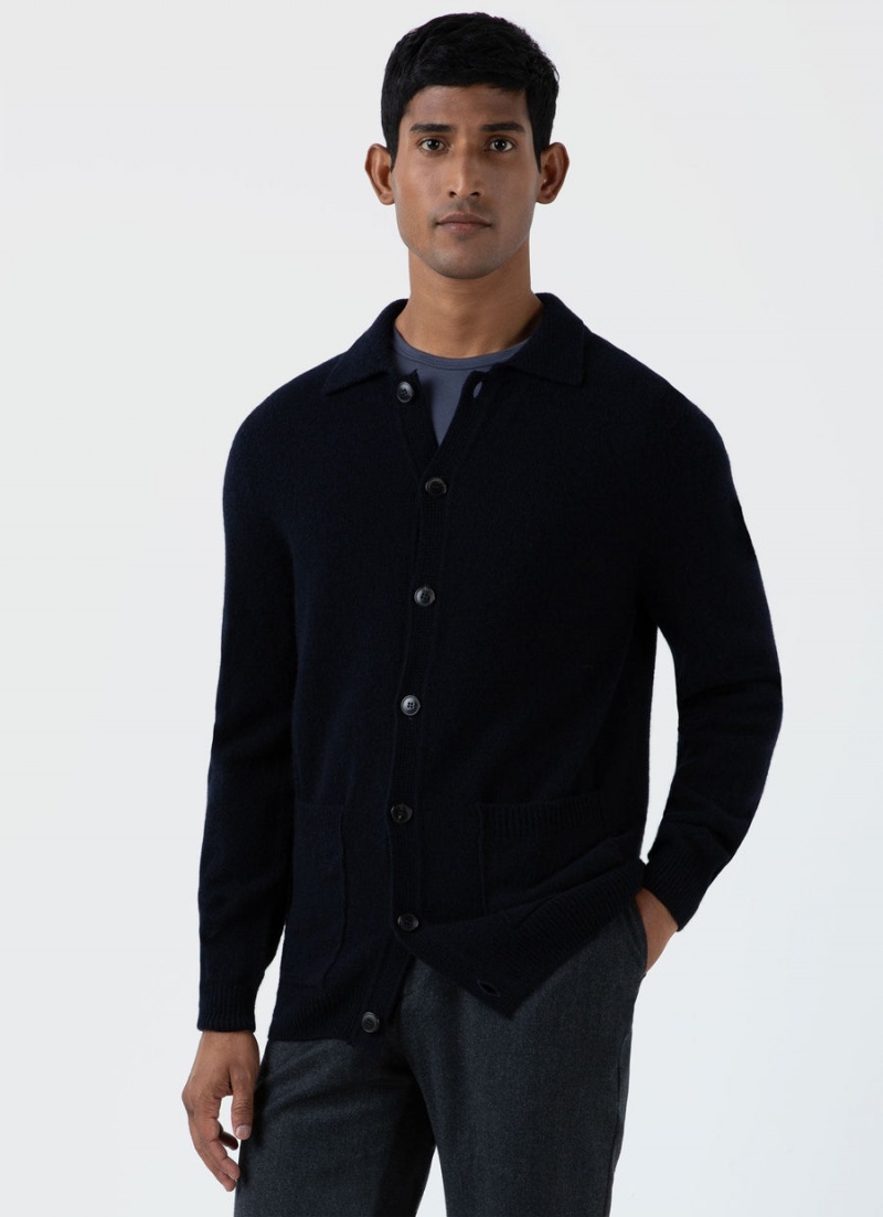 Navy Sunspel Lambswool Jacket | 30875-REHW | USA