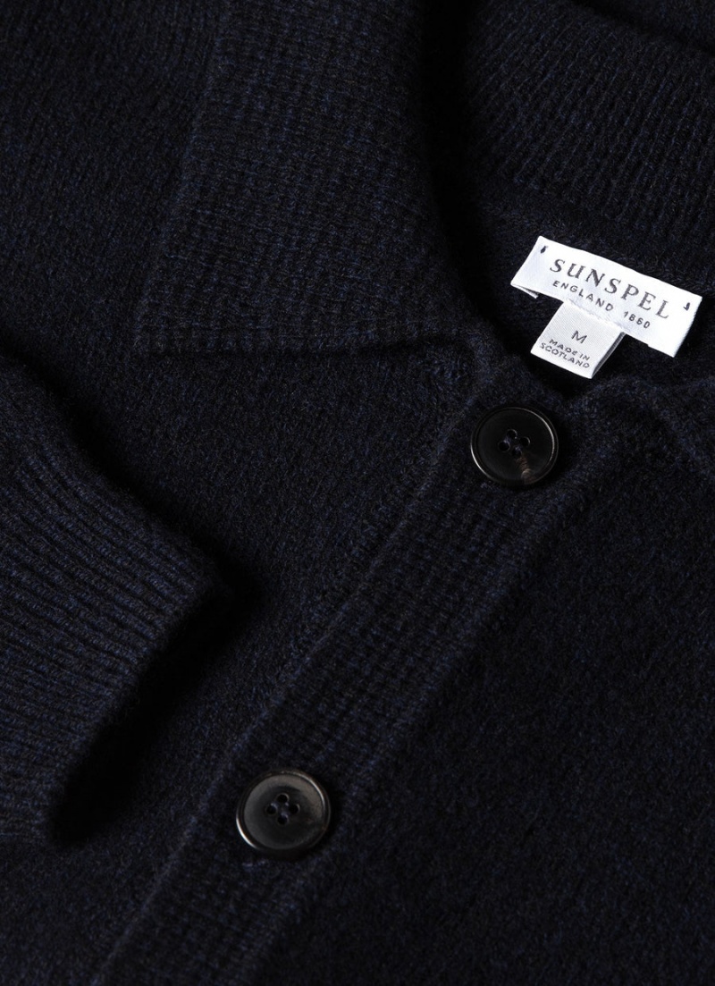 Navy Sunspel Lambswool Jacket | 30875-REHW | USA