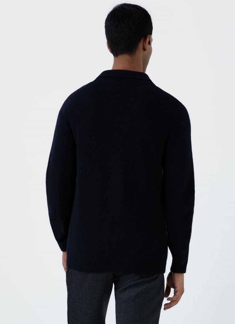 Navy Sunspel Lambswool Jacket | 30875-REHW | USA