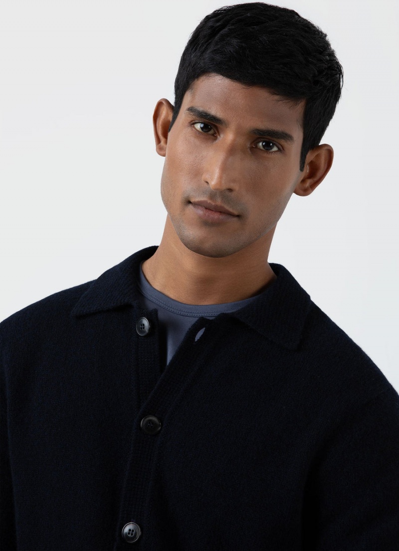 Navy Sunspel Lambswool Jacket | 30875-REHW | USA