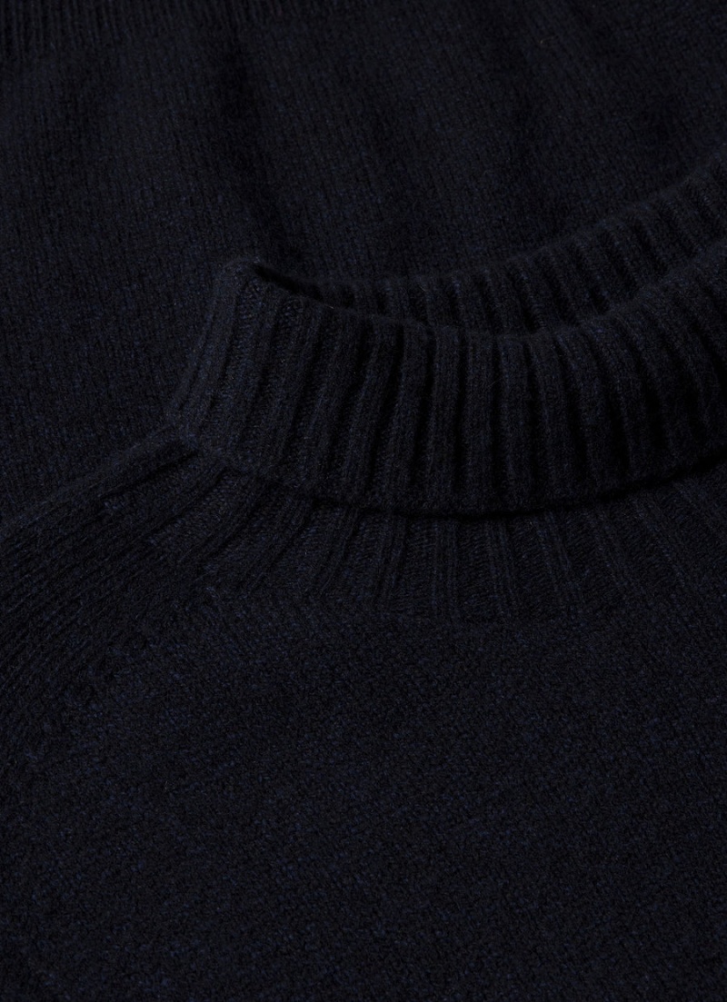 Navy Sunspel Lambswool Roll Neck | 19043-FBEX | USA