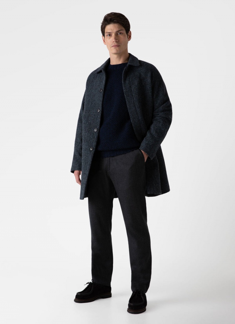 Navy Sunspel Lambswool Textured Jumper | 09173-TYGE | USA