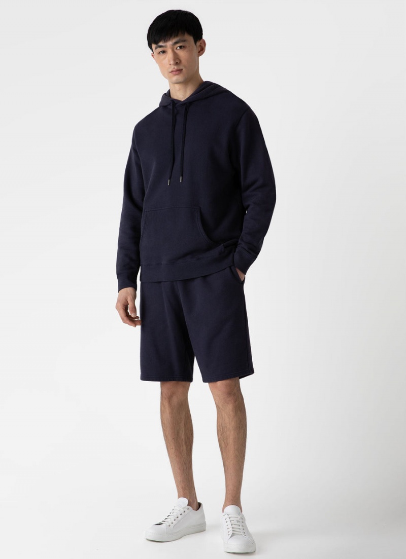 Navy Sunspel Loopback Shorts | 76832-RBZK | USA