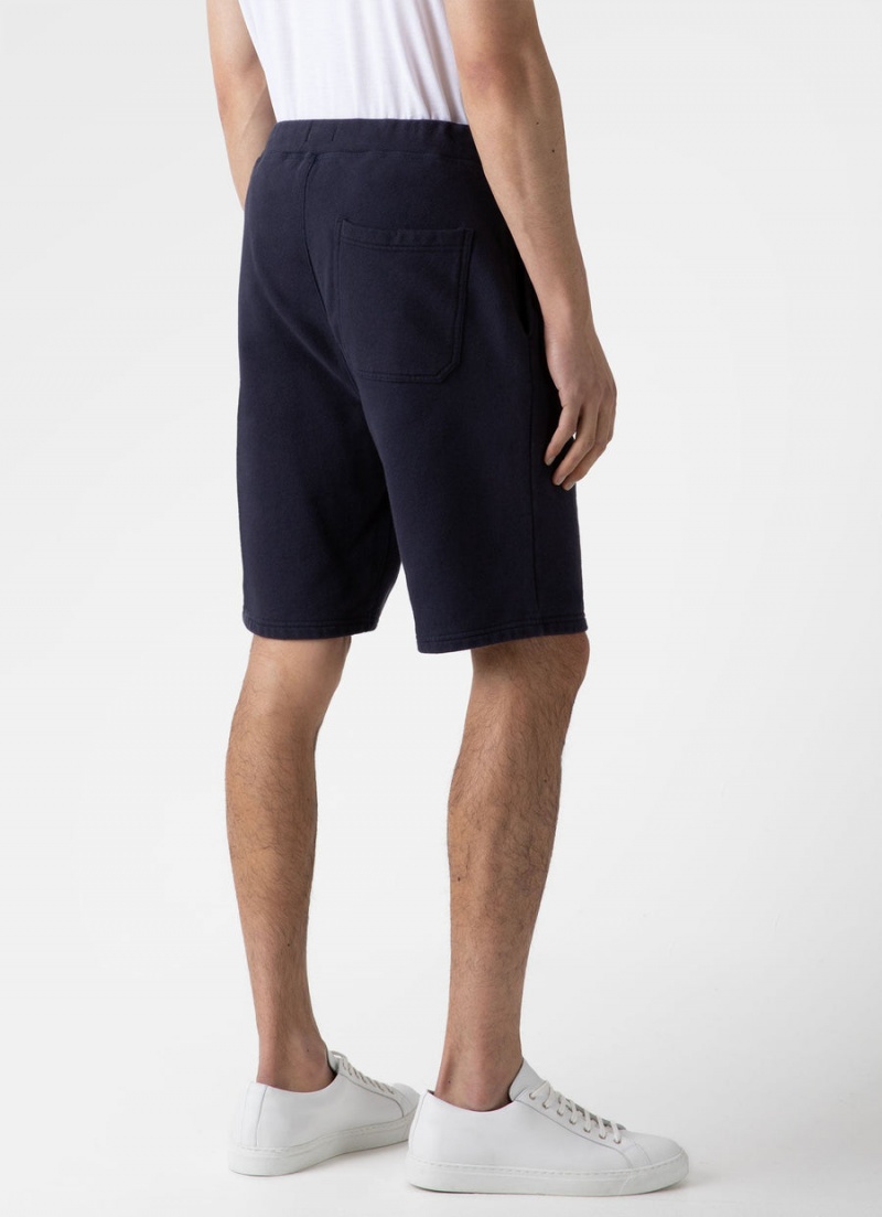 Navy Sunspel Loopback Shorts | 76832-RBZK | USA