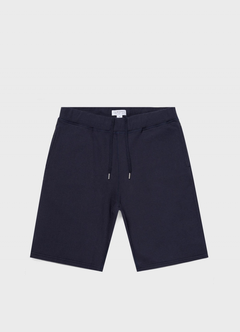 Navy Sunspel Loopback Shorts | 76832-RBZK | USA