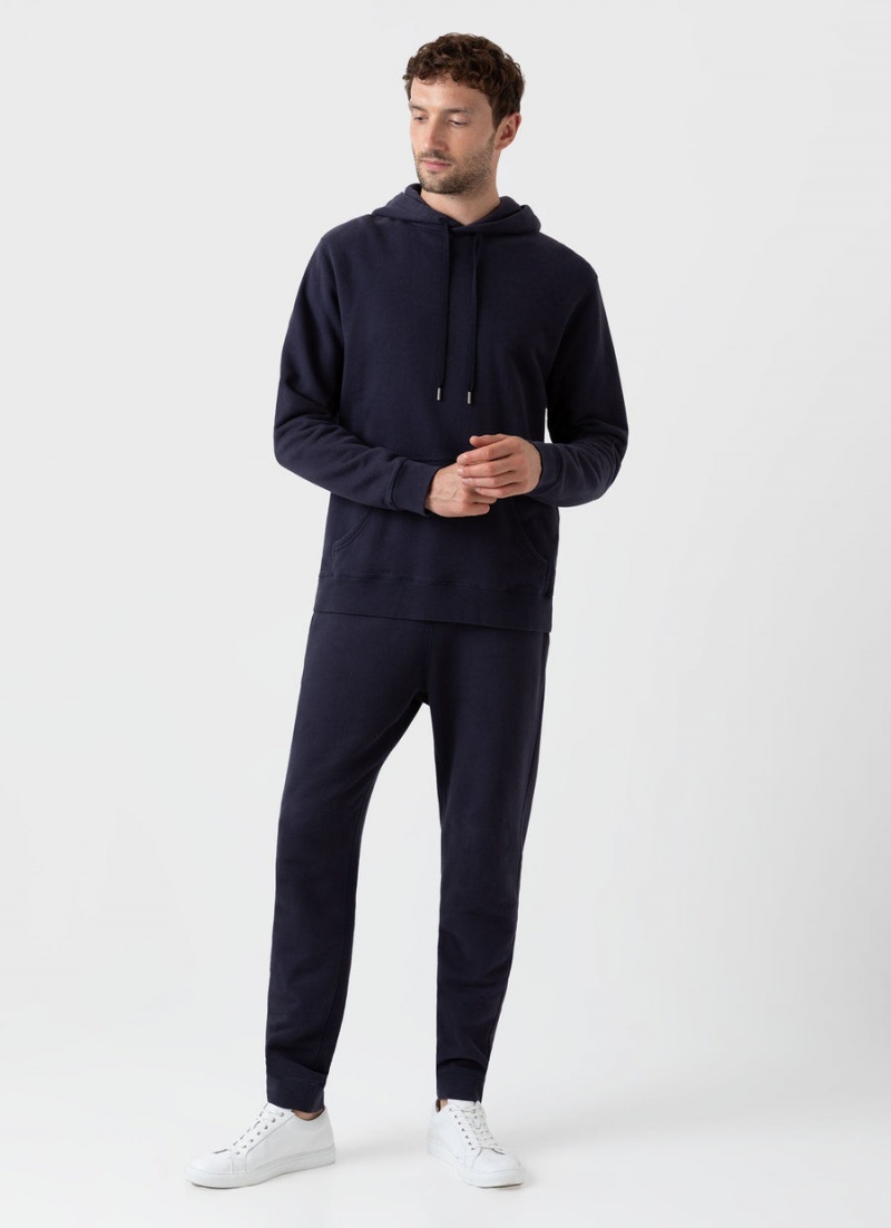 Navy Sunspel Loopback Sweatpants | 08132-CZJA | USA