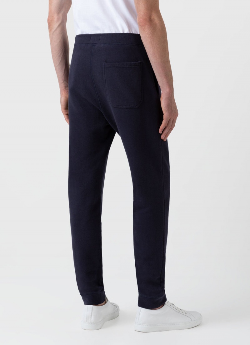 Navy Sunspel Loopback Sweatpants | 08132-CZJA | USA