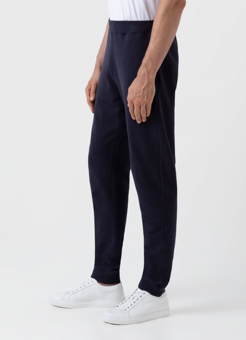 Navy Sunspel Loopback Sweatpants | 08132-CZJA | USA