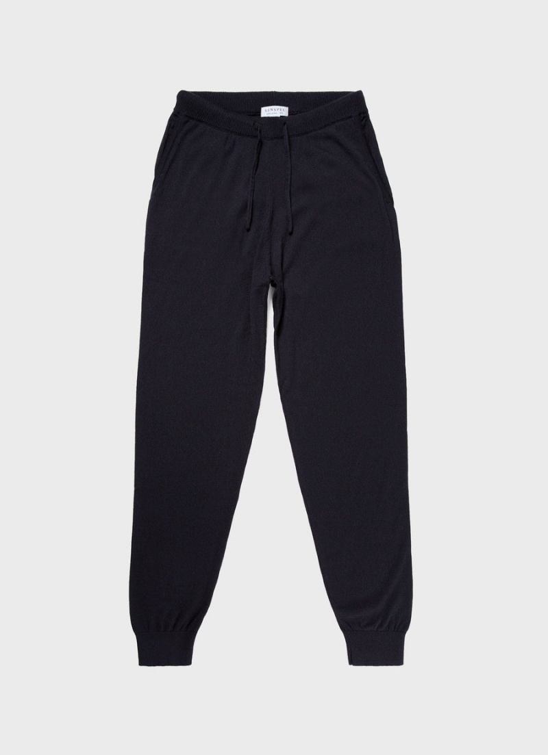 Navy Sunspel Merino Wool Lounge Pant | 12784-NCLE | USA