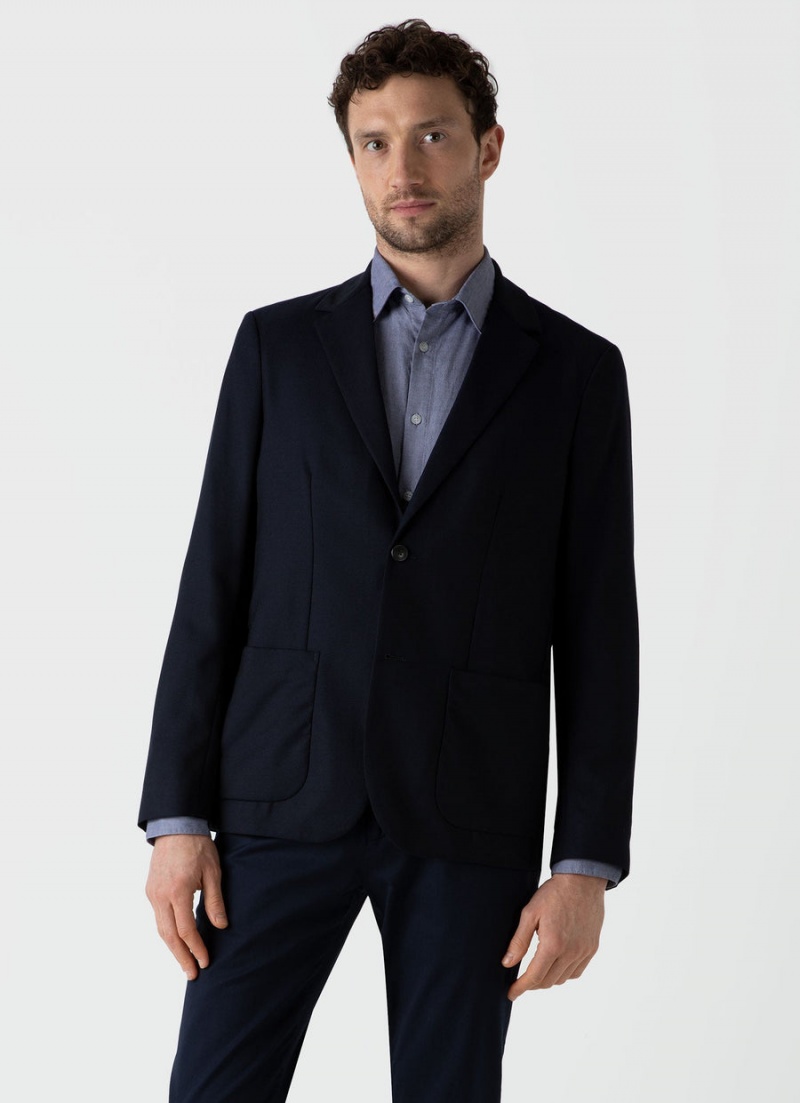 Navy Sunspel Panama Blazer | 65318-ZWUN | USA