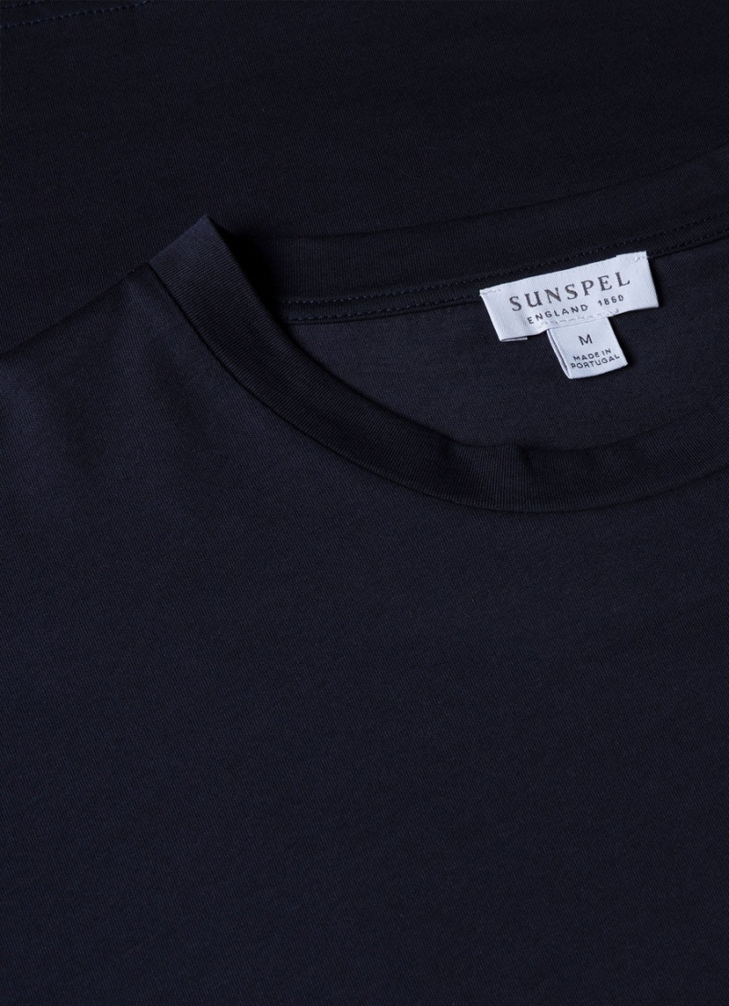 Navy Sunspel Riviera Midweight T-shirt | 36914-HJPW | USA