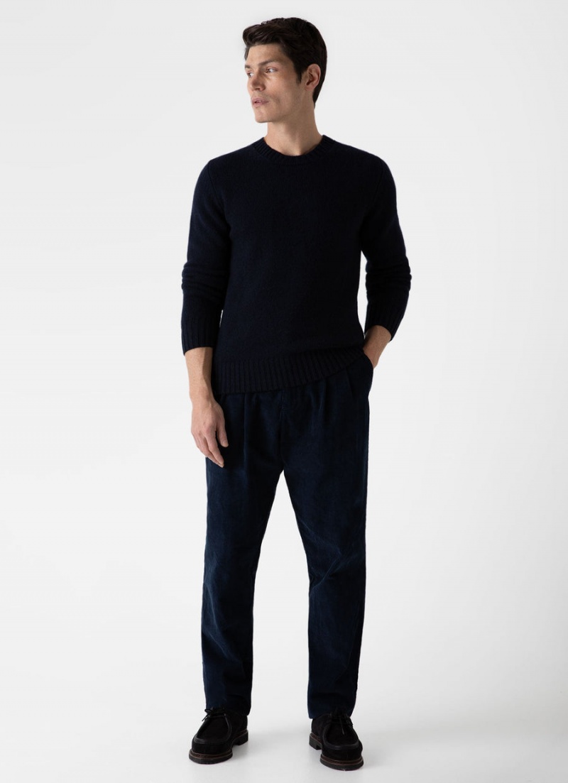 Navy Sunspel Roxburgh Cashmere Jumper | 95823-DGSW | USA