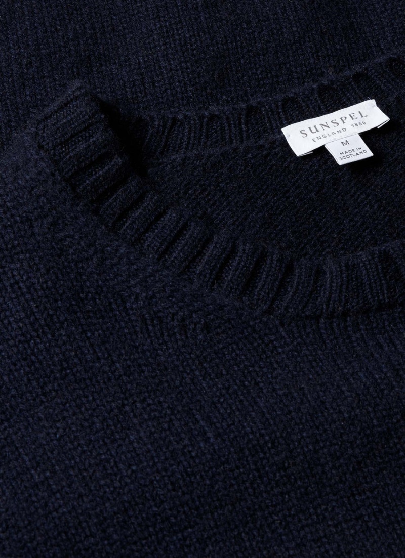 Navy Sunspel Roxburgh Cashmere Jumper | 95823-DGSW | USA