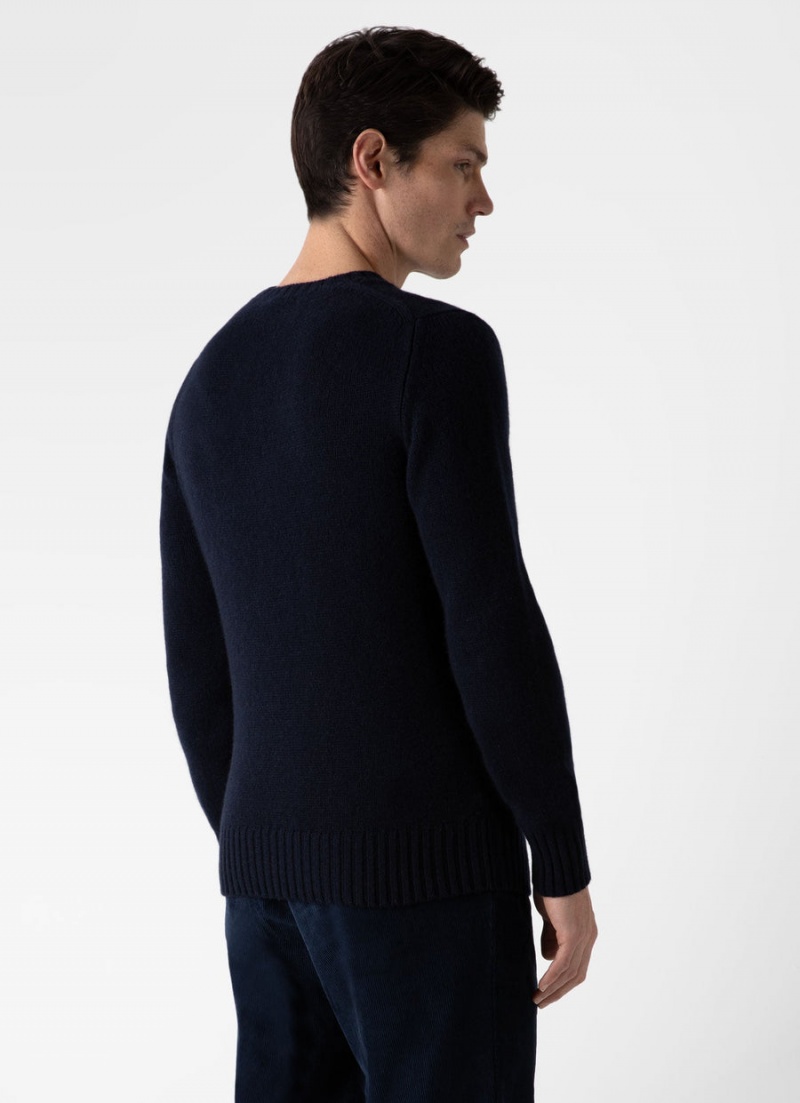 Navy Sunspel Roxburgh Cashmere Jumper | 95823-DGSW | USA