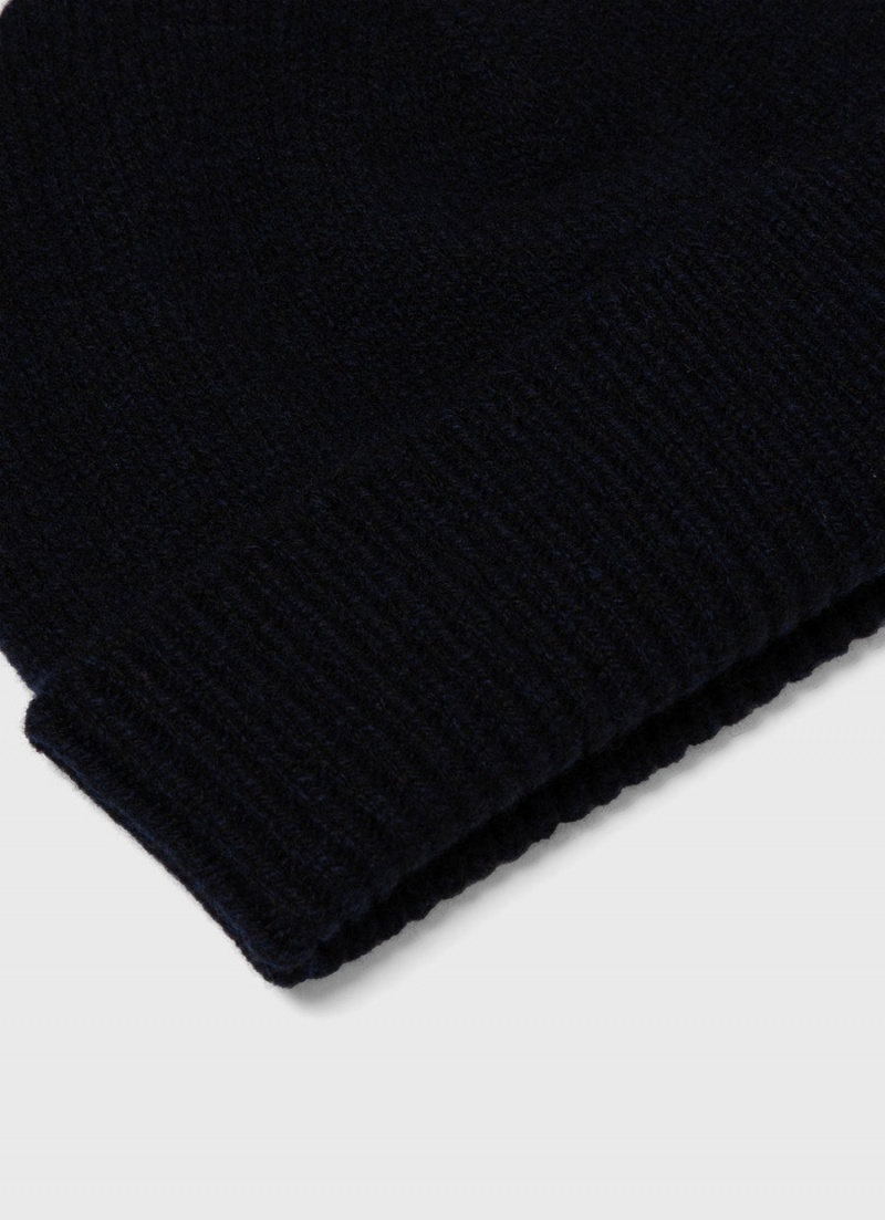 Navy Sunspel Scottish Lambswool Hat | 28513-ODFT | USA