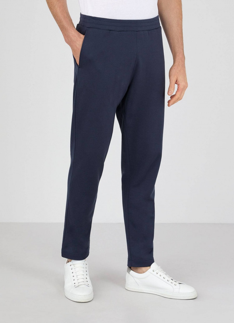 Navy Sunspel Sea Island Cotton Sweatpants | 72854-HLSV | USA