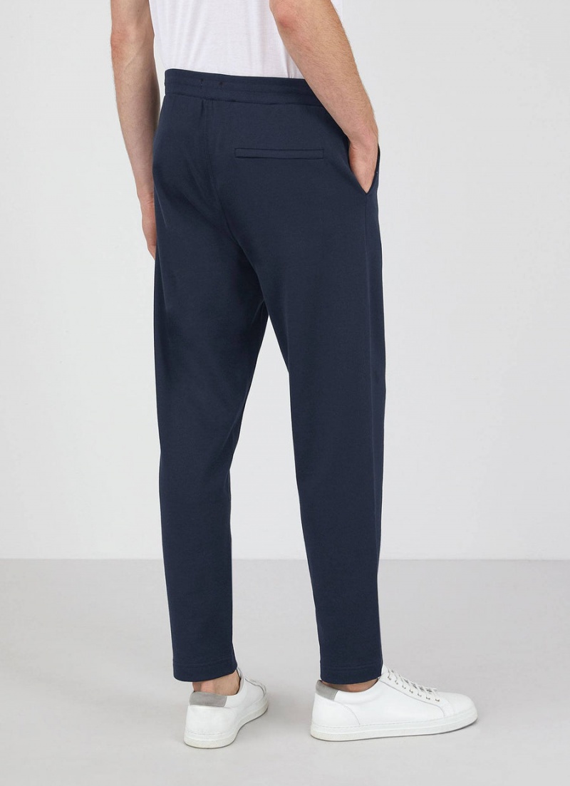 Navy Sunspel Sea Island Cotton Sweatpants | 72854-HLSV | USA