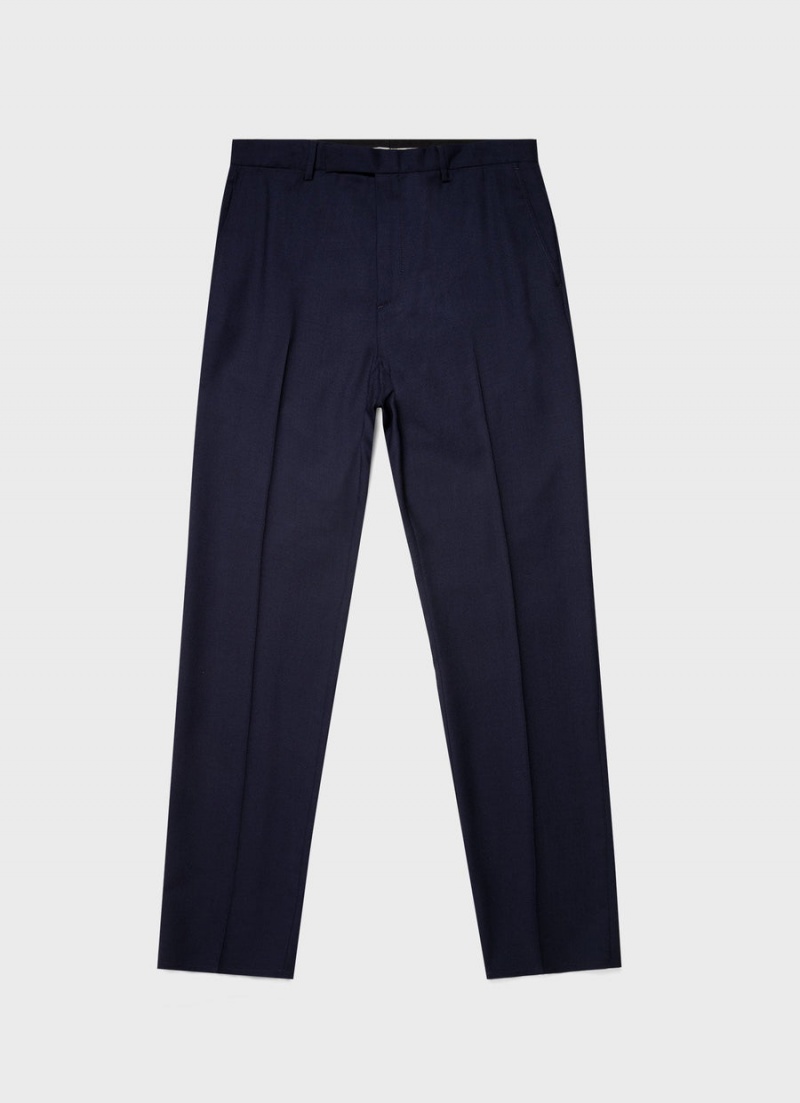 Navy Sunspel Slim Fit Wool Trouser | 29481-AZIN | USA