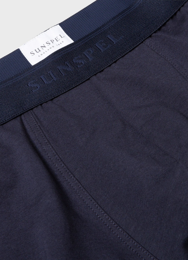 Navy Sunspel Stretch Cotton Trunks | 20598-GPOL | USA