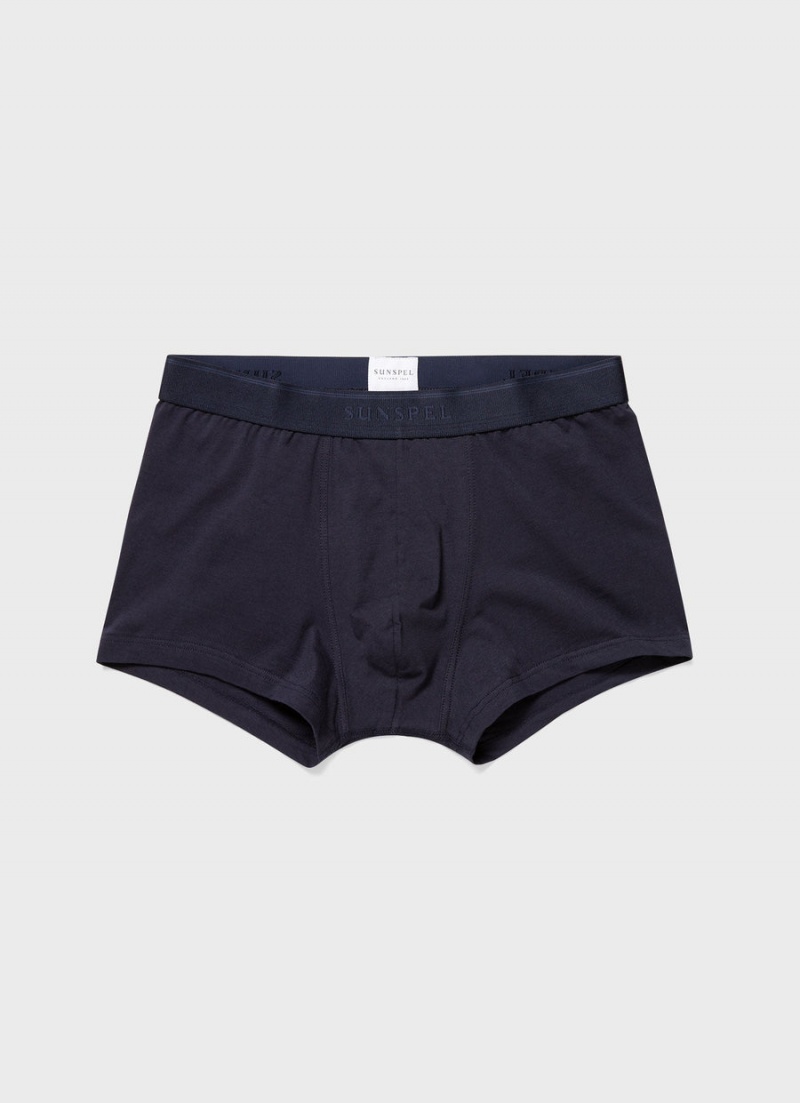 Navy Sunspel Stretch Cotton Trunks | 20598-GPOL | USA