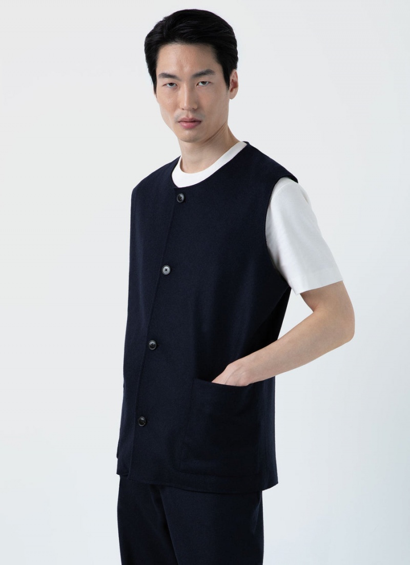 Navy Sunspel Sunspel x Casely‑Hayford Waistcoat | 50327-YSOJ | USA