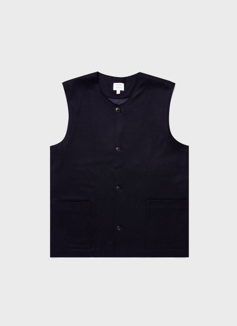 Navy Sunspel Sunspel x Casely‑Hayford Waistcoat | 50327-YSOJ | USA