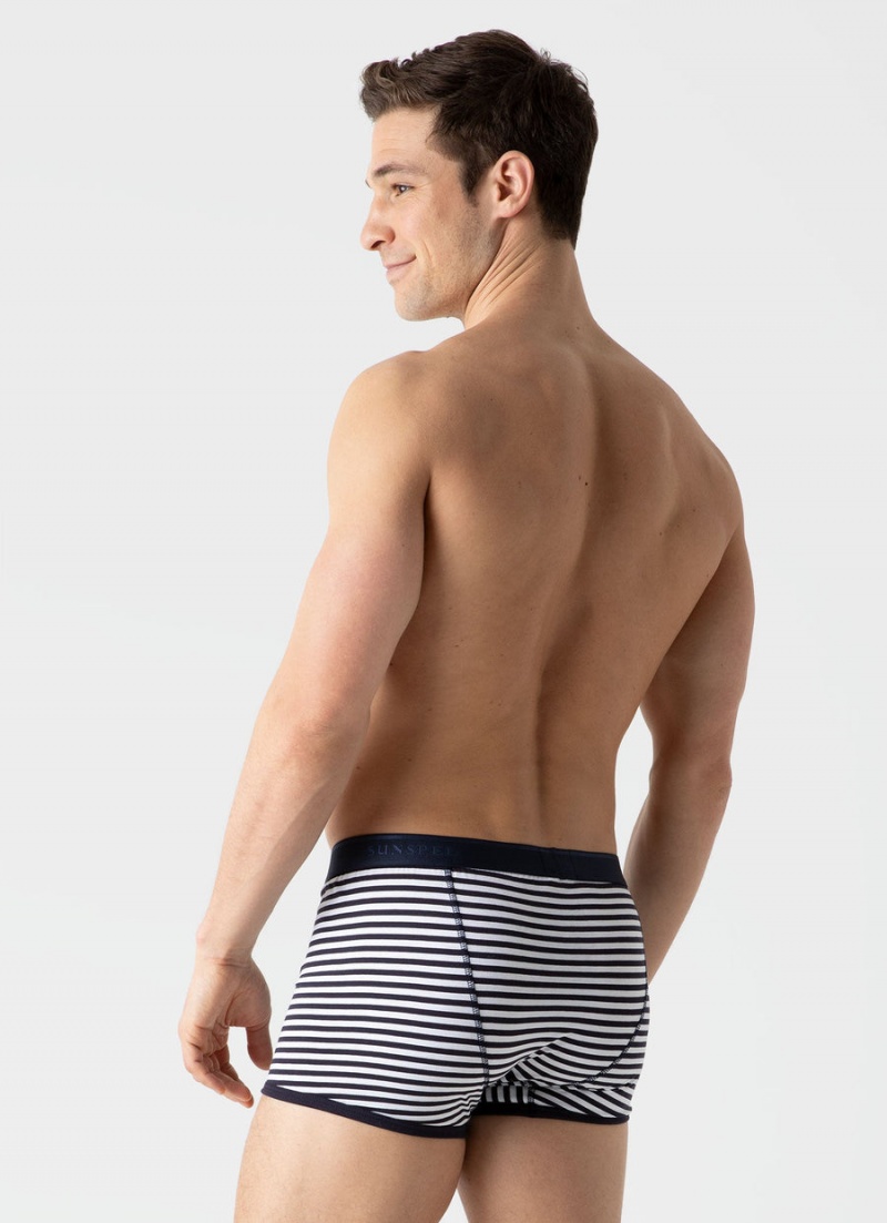 Navy Sunspel Superfine Cotton Trunks | 73925-MTGH | USA