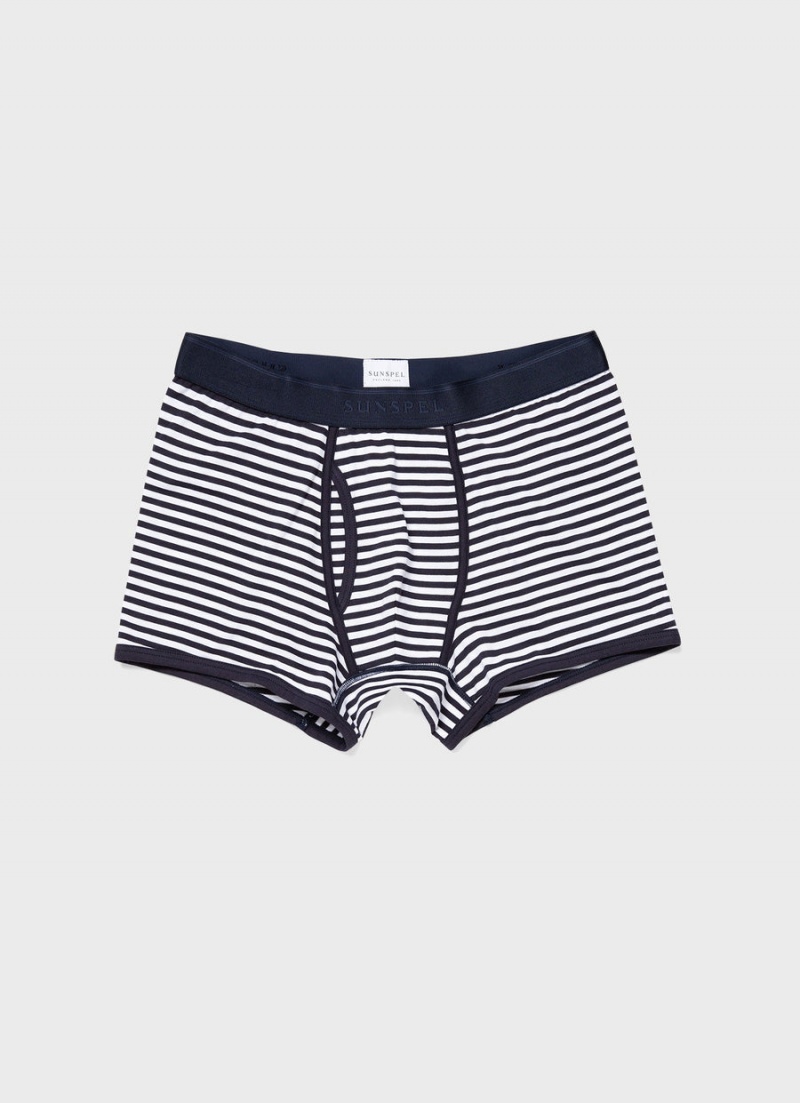 Navy Sunspel Superfine Cotton Trunks | 73925-MTGH | USA