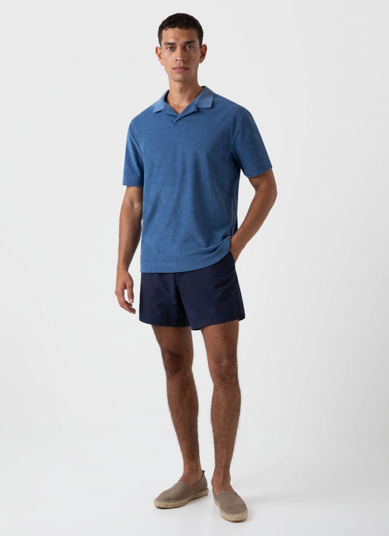 Navy Sunspel Tailored Swim Shorts | 91240-RWQX | USA