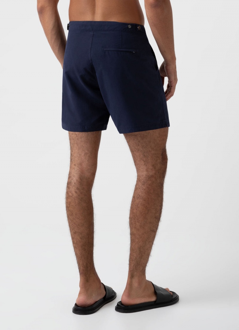 Navy Sunspel Tailored Swim Shorts | 91240-RWQX | USA