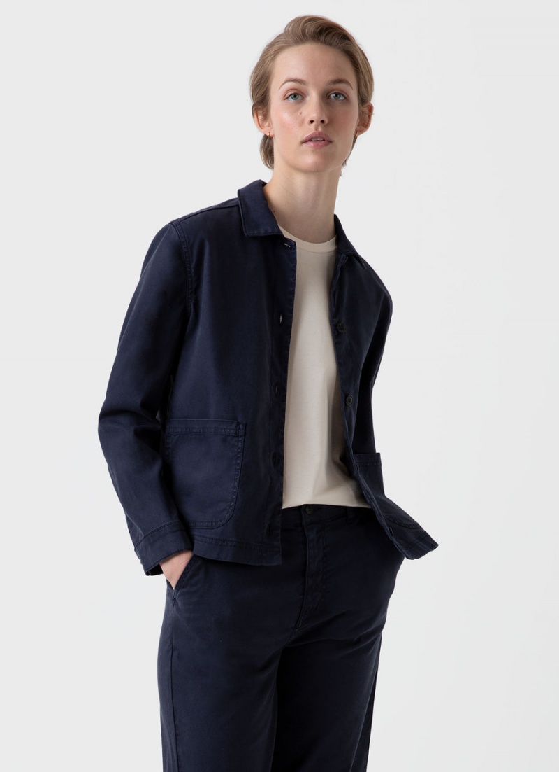 Navy Sunspel Twin Pocket Jacket | 92450-CLOD | USA