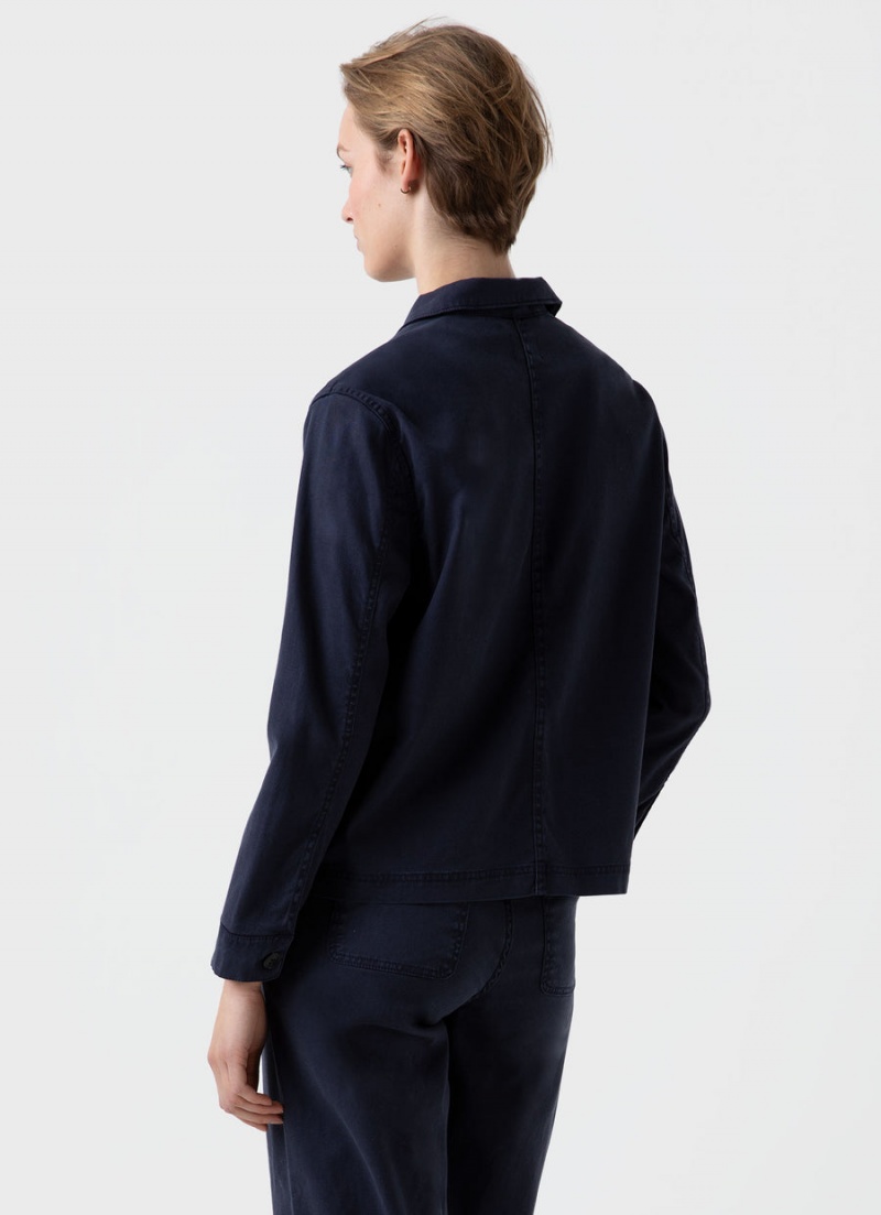 Navy Sunspel Twin Pocket Jacket | 92450-CLOD | USA