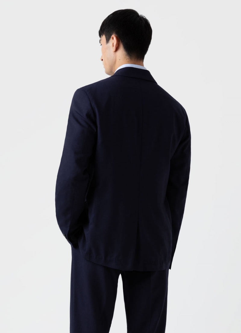 Navy Sunspel Wool Blazer | 15673-HIPJ | USA