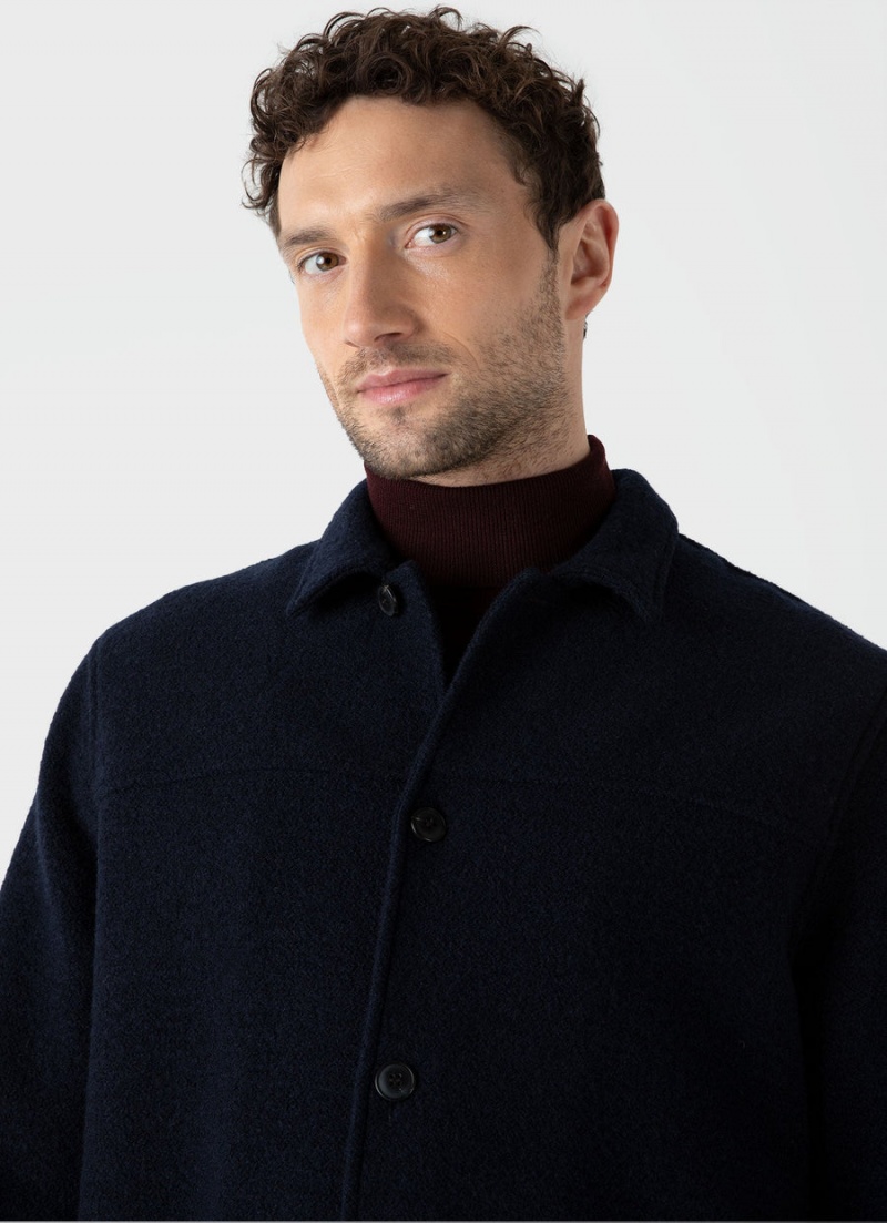 Navy Sunspel Wool Donkey Jacket | 57823-QADR | USA