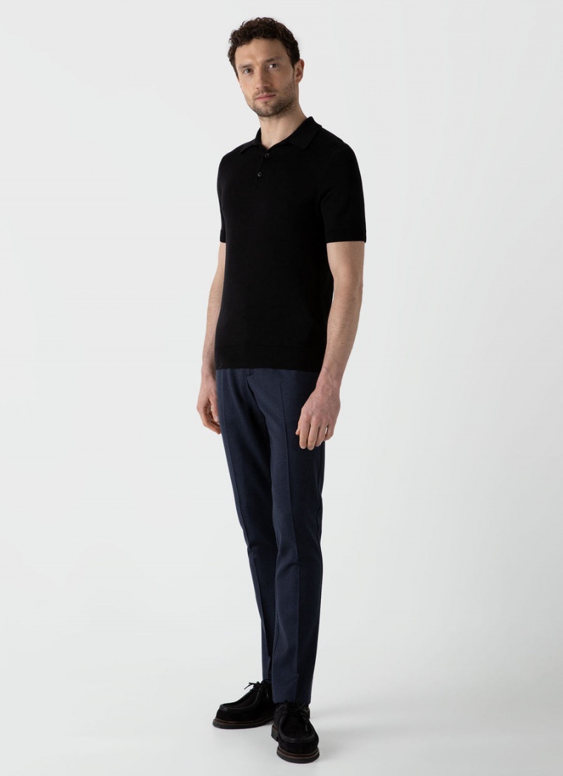 Navy Sunspel Wool Trouser | 86370-CXEN | USA