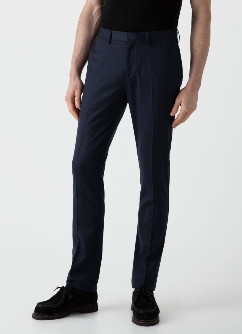 Navy Sunspel Wool Trouser | 86370-CXEN | USA