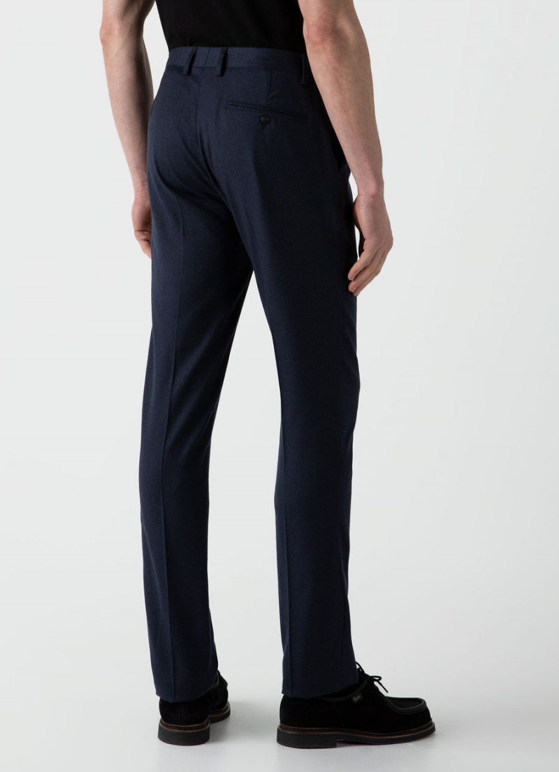 Navy Sunspel Wool Trouser | 86370-CXEN | USA