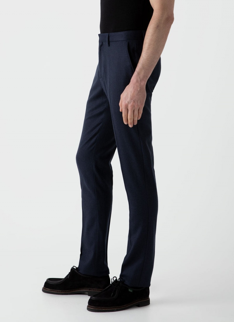 Navy Sunspel Wool Trouser | 86370-CXEN | USA