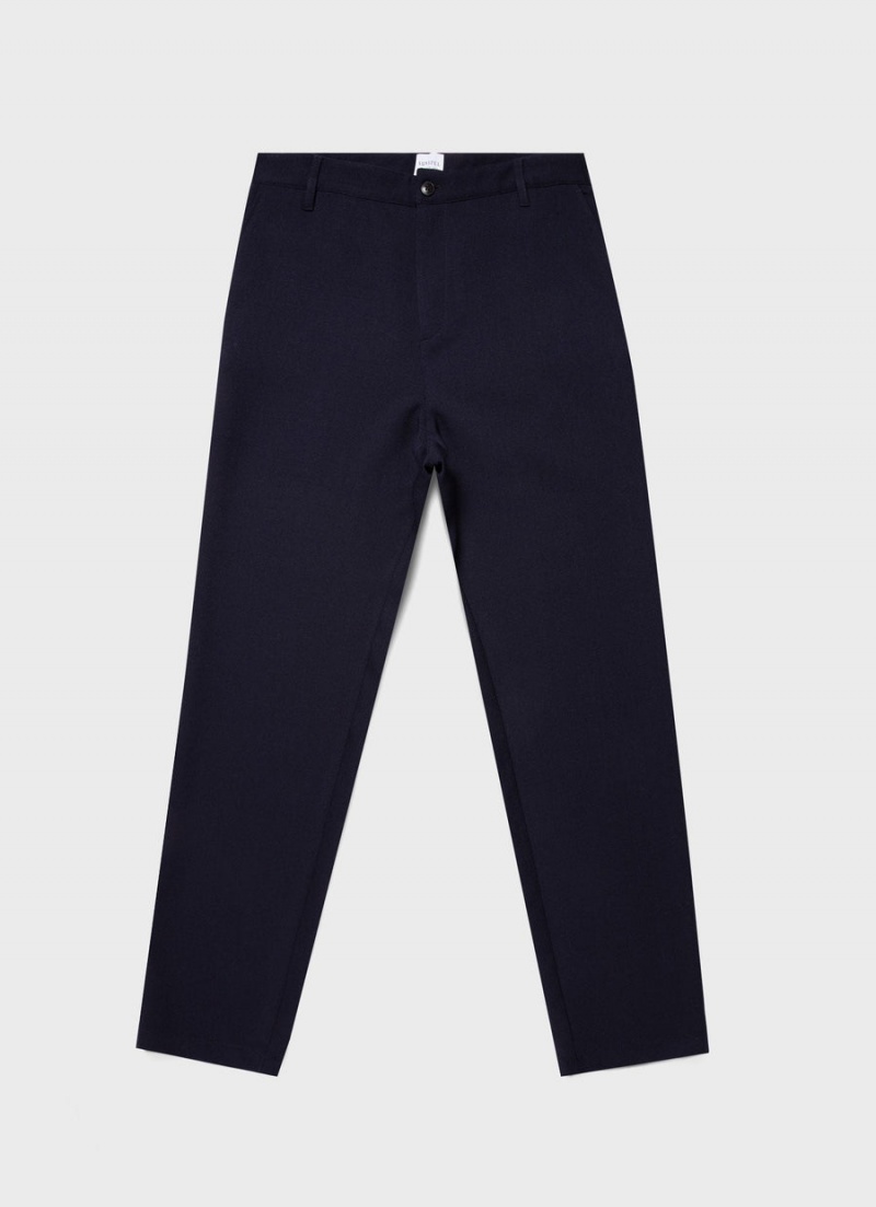 Navy Sunspel Wool Twill Chore Trousers | 03149-FCKO | USA