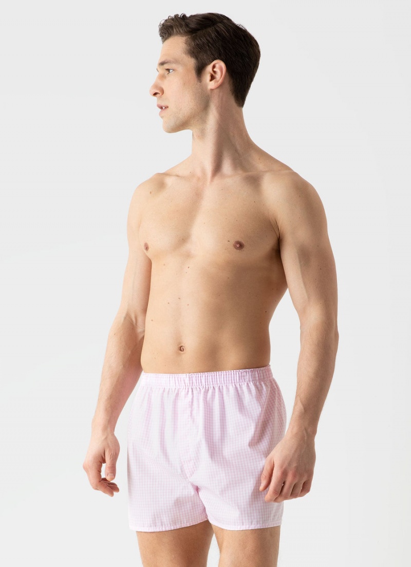 Pink Sunspel Classic Boxer Shorts | 52036-GWRI | USA