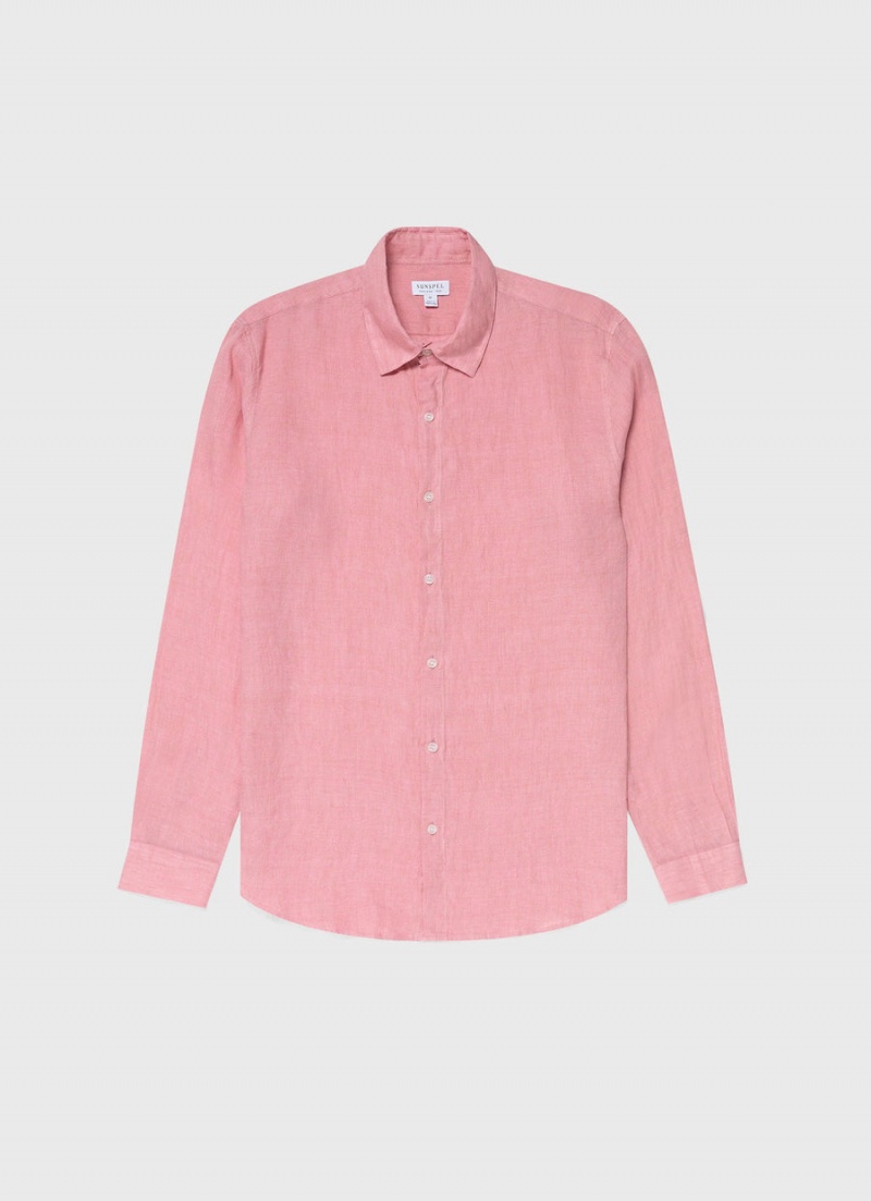 Pink Sunspel Linen Shirt | 82960-FSLM | USA