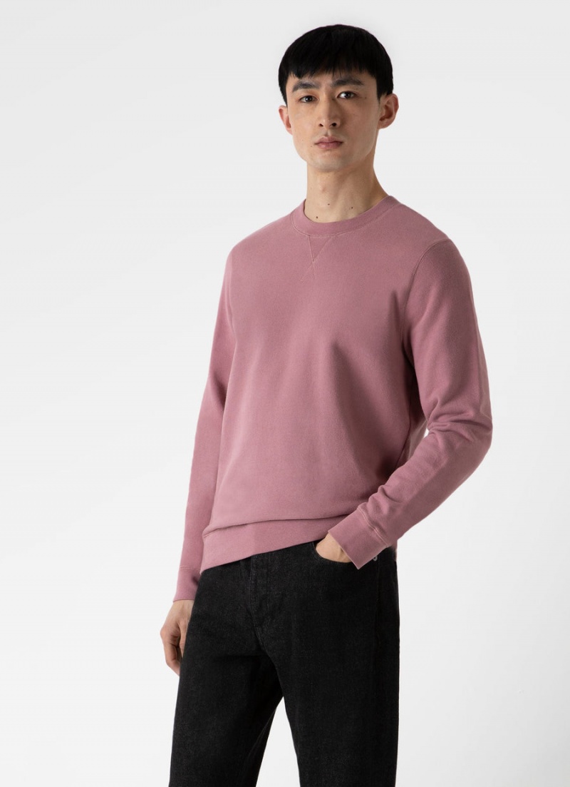 Pink Sunspel Loopback Sweatshirt | 49023-IOHA | USA