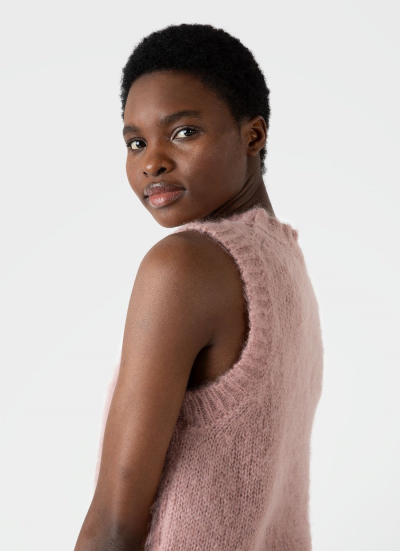 Pink Sunspel Mohair Silk Vest | 17258-BCFD | USA