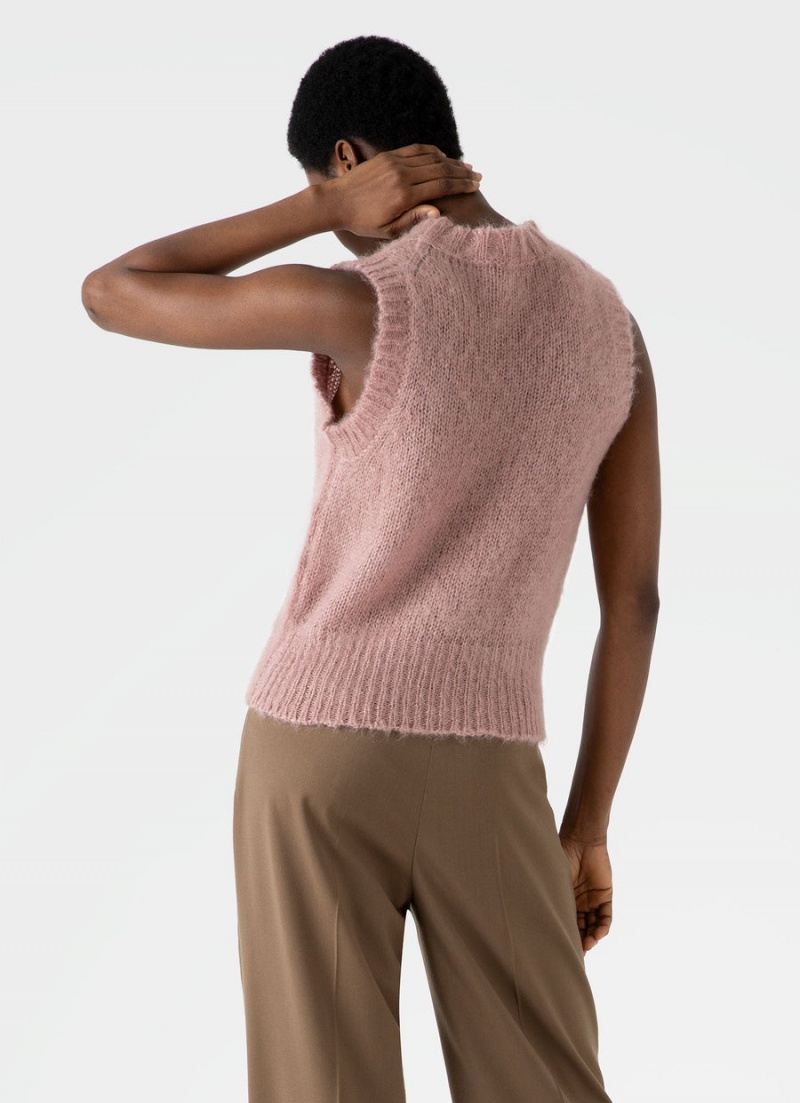 Pink Sunspel Mohair Silk Vest | 17258-BCFD | USA